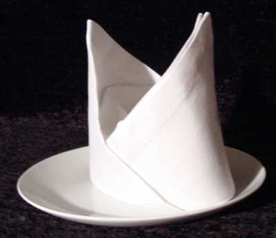 Bishop's Hat napkin folding technique